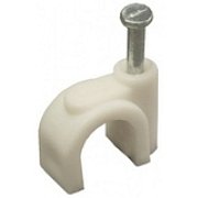 Скоба пластиковая с гвоздем, D5-6 (100 шт) (51600) / Скоба пластиковая с гвоздем