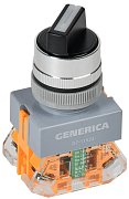 Переключатель D7-11х22 на 2 положения 1NC+1NO с самовозвратом черный GENERICA (BSW50-11х22-3-22-2-K02-G) / Переключатель с самовозвратом