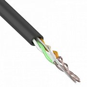 U/UTP, CAT 5e, PE, 2PR, 24AWG, OUTDOOR, SOLID, черный, 305м, REXANT (01-0025) / Кабель «витая пара» (LAN) для структурированных систем связи