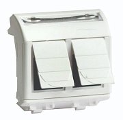 Розетка RJ-45 Brava 2 модуля слоновая кость (75459S) / Розетка компьютерная с двумя разъёмами