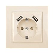Минск Розетка 1-мест. СП с/з 16А (ERR16-028-200-2USB) / Розетка 1-мест. СП с/з 16А