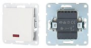 Переключатель 1-клавиша на 2 направления, c индикатором, белый LK60 (860404-1) / Переключатель