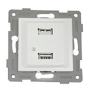 Розетка 2xUSB A, белый (201006) / Розетка