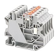 Клемма расцепительная, 4 кв.мм, серая (TUR-4-MT) / Клемма расцепительная, винтовой зажим, 2 точки подключения
