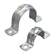 Скоба двухлапковая D40 с двумя отверстиями (100шт) (43640) / Скоба оцинкованная