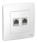 BLANCA розетка RJ45, 2-местная, кат. 5Е, скрытой установки, белый (BLNIS045451)