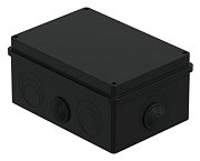 Коробка JBS210 210х150х100, 8 вых., IP55, черная (44016BL-1) / Коробка монтажная