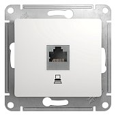 Glossa розетка RJ45 1-местная, кат. 5Е, скрытой установки, механизм, белый (GSL000181K)