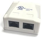 RJ-45-2 (8P8C) CAT5e, 2 выхода (LISTED) компьютерная розетка
