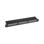 Панель коммутационная 19", 1U, 24 порта, STP, RJ-45, CAT 5e REXANT PRO (02-0041) / Патч-панель 19"