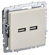 Розетка USB BRITE A+A 5В 3,1А РЮ10-1-БрКр бежевый (BR-U21-D31-K10) / Розетка USB