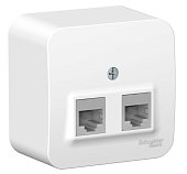 BLANCA розетка RJ45 2-местная, кат. 5Е, открытой установки, белый (BLNIA045451)