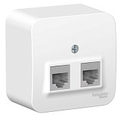 BLANCA розетка RJ45 2-местная, кат. 5Е, открытой установки, белый (BLNIA045451) / Розетка компьютерная с изолированной пластиной