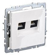 Розетка компьютерная 2-местная RJ45 BRITE РК10-2-БрБ кат.5E белый (BR-K20-1-K01) / Розетка компьютерная