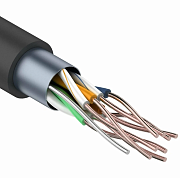 F/UTP, CAT 5e, PE, 4PR, 24AWG, OUTDOOR, SOLID, черный, 305м REXANT (01-0146-1) / Кабель «витая пара» (LAN) для структурированных систем связи
