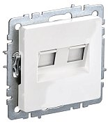 Розетка 2-местная RJ11+RJ45 BRITE РК/Т12-БрБ кат.5E белый (BR-KT20-O-1-K01) / Розетка