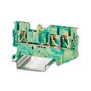 Клемма заземления, 3 точки подключения, 2.5 кв.мм (VPR-2.5-TWIN-PE-YG) / Клемма заземления, зажим push-in
