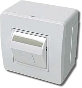 Коробка в сборе с 1 розеткой RJ45, кат.5е, белая (10665) / Коробка в сборе