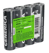 Батарейка солевая R06/AA GENERICA (4 шт) (ABT-R06-ST-L04-G) / Батарейка солевая