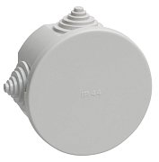 Коробка распаячная КМ41237 D75х40 открытой проводки IP44 4 гермоввода серая (UKO11-075-040-000-K41-44) / Коробка распаячная безгалогенная (HF)