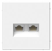 ArtGallery розетка двойная RJ45, кат. 6Е, скрытой установки, механизм, белый (GAL000188) / Розетка компьютерная