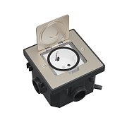 Люк в пол на 1 поста (45х45мм) с суппортом и коробкой IP44, сталь LUK/1AL (70034) / Люк в пол