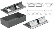 Люк в пол на 2х2 поста (45х45мм) с суппортом и коробкой, сталь LUK/2х2ST (70027) / Люк в пол
