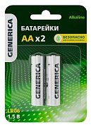 Батарейка Alkaline LR06/AA GENERICA (2 шт) (ABT-LR06-ST-L02-G) / Батарейка щелочная