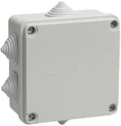 Коробка распаячная КМ41234 100х100х50 открытой проводки IP55 6 гермовводов серая (UKO11-100-100-050-K41-55) / Коробка распаячная безгалогенная (HF)