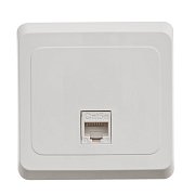 Этюд розетка RJ45, кат. 5Е, 1-местная, в сборе, скрытой установки, белый (KOMC-001B) / Розетка компьютерная