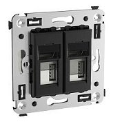 Розетка USB в стену Avanti черный квадрат (4402543) / Розетка USB