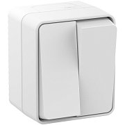 AtlasDesign PROFI54 выключатель 2-клавишный, открытой установки, белый (ATN540151) / Выключатель