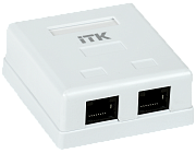 GENERICA Розетка информационная настенная RJ45 кат. 5Е UTP 2 порта (CS2-1C5EU-22-G) / Розетка информационная настенная RJ45