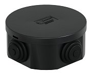 Коробка JBR080 D=80х40, 4 вых., IP44, черная (44005BL-1) / Коробка монтажная