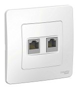 BLANCA розетка RJ45+RJ11 2-местная, кат. 5Е, скрытой установки, белый (BLNIS045111) / Розетка компьютерная + телефонная
