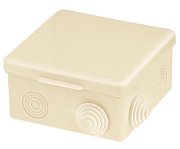 Распаячная коробка ОП 100х100х55мм, крышка, IP54, 8вх., слоновая кость TDM (SQ1401-0933) / Распаячная коробка ОП