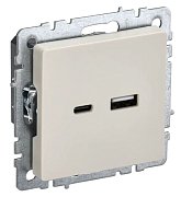 Розетка USB BRITE A+C 18Вт РЮ11-1-БрКр бежевый (BR-U22-018-K10) / Розетка USB