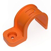 Крепеж-скоба пл, од, пр.мон.аф, оран.пэ D32 (25 шт) (Промрукав) (PR13.1188) / Крепеж-скоба пластиковая односторонняя для прямого монтажа