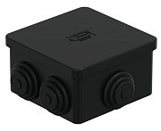 Коробка JBS070 70х70х40, 6 вых., IP44, черная (44056BL-1) / Коробка монтажная