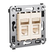 Розетка RJ-45 Avanti в стену двойная экранированная ванильная дымка (4405364) / Розетка