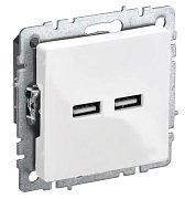Розетка USB BRITE A+A 5В 3,1А РЮ10-1-БрБ белый (BR-U21-D31-K01) / Розетка USB