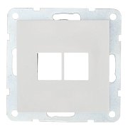 Накладка с суппортом розетки БЕЗ механизма LK80, белый (846204-0) / Накладка с суппортом розетки компьютерной и телефонной на 2 входа