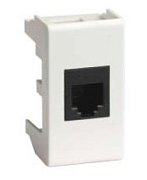 Розетка RJ-45 Viva 1 модуль белая (45038) / Розетка компьютерная с одним разъёмом