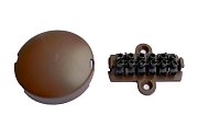 УК-2П с винтовым клеммником на 6 контактов, евродизайн (коричневый) / Коробка коммутационная