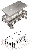 КМ-О (16к)-IP55-1224, 12 вводов, нержавейка / Коробка монтажная огнестойкая
