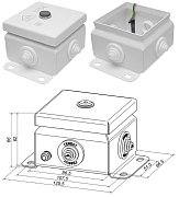 КМ IP55-0808 (без DIN рейки) / Коробка монтажная электротехническая