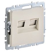 Розетка компьютерная 2-местная RJ45 BRITE РК10-2-БрКр кат.5E, бежевый (BR-K20-1-K10) / Розетка компьютерная