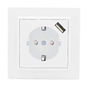 Минск Розетка 1-местная СП с/з 16А (ERR16-028-100-USB) / Розетка 1-местная СП с/з 16А