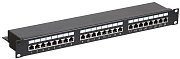 PP-1U-24P-5e-SH (201-004) / Патч-панель 19" (1U) 24 порта RJ-45 кат.5е экранированная