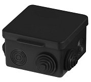 Распаячная коробка ОП 80х80х50мм, крышка, IP54, 7вх., черная TDM (SQ1401-0912) / Распаячная коробка ОП